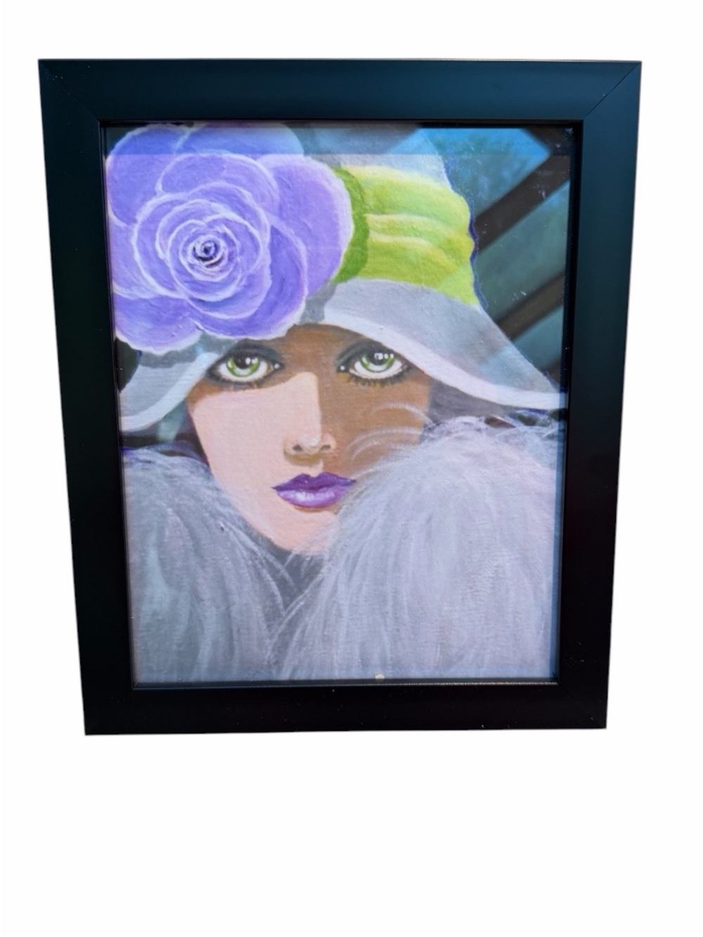 “Vintage Lady” Framed Fashion Portrait Wall Art - 8” x 10” Gallery Quality